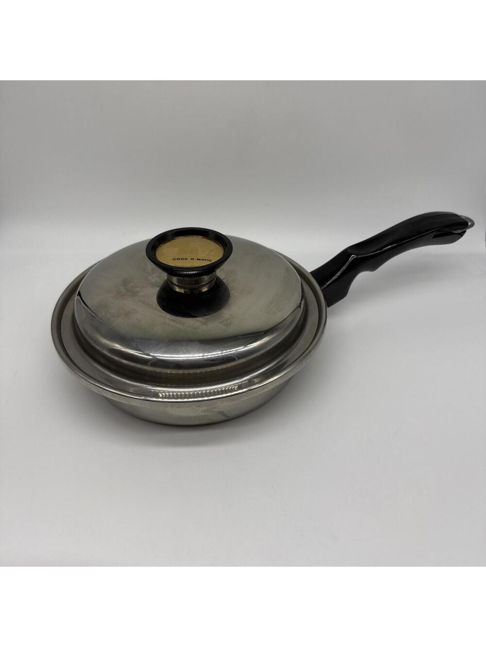 Vintage COOK-O-MATIC 8” Sauce Pan With Lid 20-10 3 PLY Stainless Steel Made
